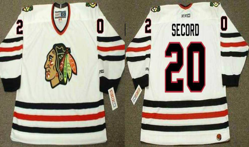 2019 Men Chicago Blackhawks 20 Secord white CCM NHL jerseys